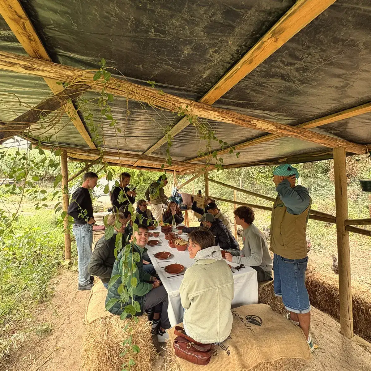 Long table lunch at the permaculture farm